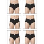 6'lı Paket Erkek Pamuklu Penye Süprem Esnek Rahat Slip Külot Büyük Bedenli - Siyah - 2XL