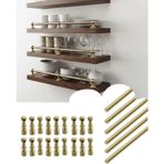 6'lı Paket Raf Korkuluk Çubukları 20 46 91 122 173 cm, Işlenmemiş Pirinç Raf Devrilme/Galeri Rayı, Mutfak Rafları Düşmeyi Önleyici Miller(Style-A,12in/30.4cm)