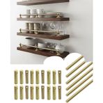 6'lı Paket Raf Korkuluk Çubukları 20 46 91 122 173 cm, Işlenmemiş Pirinç Raf Devrilme/Galeri Rayı, Mutfak Rafları Düşmeyi Önleyici Miller(Style-B,56in/142.2cm)