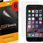 [6'lı Paket] Supershieldz- Apple iPhone 6 / 6S için Kabarcık Önleyici Yüksek Çözünürlüklü Şeffaf Ekran Koruyucu - Ömür Boyu Değişim Garantisi- Perakende Paketleme