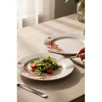 6'lı Porselen Servis Tabak Pasta Tabağı 25,5cm Çiçekli Model