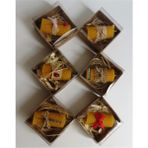 6'lı Renkli Balmumu Mum Seti, 7X3CM, Özel Günler Için Şık ve Doğal Dekor - Akdeniz Rüzgarı - Seçenek 1