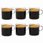 6'lı Şeffaf Cam Espresso Bardak Seti – Isıya Dayanıklı Minimal Tasarım Kahve Bardakları – 6 cm Yükseklik, 6 cm Çap – Türk Kahvesi, Espresso ve Kafe Kullanımı İçin Şık Sunum Bardakları