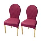 6'lı set elastik yemek sandalyesi kılıfı, yuvarlak sırtlı, modern oval tasarım, yeşil fasulye rengi, masif ahşap ayaklara uyar, kolay kurulum ve koruma için gerilebilir kumaş