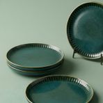6’lı Set Jumbo Efes Zümrüt Düz Tabak 21 cm | Porselen Kahvaltılık, Servis & Sunum Tabağı