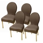 6'lı Set Modern Elastik Oval Sandalye Kılıfı Masif Ahşap Ayaklı, Yemek Odası ve Ziyafet için Mükemmel - Fasulye Yeşili