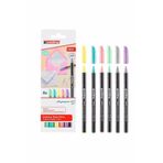 6lı Set Pastel Renkler 1200 Ince Uçlu Keçeli Kalem Grafik Kalemi