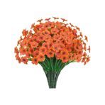 6Lı Set Yapay Çiçek Sazlı Mine Turuncu Renk 5 Dallı 33Cm