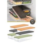 6’Lı Sığ Buzdolabı Düzenleyici Set, Buzluk Derin Dondurucu Buzdolabı İnce Saklama Kabı 6X1300ml