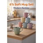 6'lı Soft Kupa Seti, Kahve ve Çay Için Fincan Takımı - Seçenek 1
