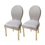 6'lı Streç Yemek Sandalyesi Kılıfı Seti - Modern Oval Tasarım - Masif Ahşap Ayaklar - Fasulye Yeşili - Ev Dekorasyonu ve Yemek Odası Yükseltmesi için Mükemmel