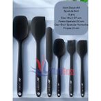 6'lı Yanmaz Silikon Yumurta ve Pasta Spatula Seti, Pratik ve Dayanıklı - Ahşap - Seçenek 1