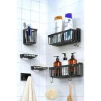 6'lı Yapışkanlı Banyo Seti, Şampuanlık ve Diş Fırçalık ile Düzenleyici Takım