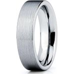 6mm Mat Düz Model Unisex Kadın Erkek Çelik Alyans Yüzük cl29 - Beyaz - 11
