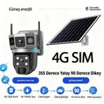 6mp Akıllı Çift Lens Kamera 4g Sım , Otomatik İnsan Takibi, Gece Renkli, Solar Şarj Güneş Enerjili