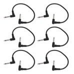 6pcs Elektro Gitar Etki Kablosu 1/4in Sağ açılı Gitar Pedal Kablosu Elektro Gitarlar, Bas Gitarlar, Klavyeler, Pedal Efektleri, Amplifikatörler (BLACK)