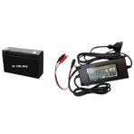 6v 7ah 20hr 6 Volt 7 Amper Akü + 6 Volt Şarj Cihazı Şarz Adaptör 3.5 Amper Pilsan Uyumlu