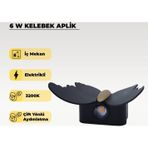 6W. Kelebek Aplik Çift Yönlü 3200K Sarı Işık