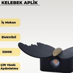 6W. Kelebek Aplik Çift Yönlü Amber Işık