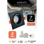 6W Sıva Altı Oynar Başlık Gu10 Siyah Kasa Beyaz Işık Led Spot Lamba 2 Adet