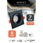 6W Sıva Altı Oynar Başlık Gu10 Siyah Kasa Beyaz Işık Led Spot Lamba 6 Adet