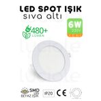 6W Slim LED Spot – Beyaz Işık, 490 Lümen, Beyaz Kasa, 11.8 cm, 220V, 15000 Saat Ömür