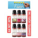 6X Favori Seti Esansiyel Uçucu Yağ, Buhurdanlık Yağı, Difüzör Esansı, Oda Kokusu Sihirli Küre 10ml