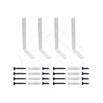 6x9 Cm- 4 Ad Beyaz Dekoratif Çelik Raf Altı Ayak - Raf Destek Aparatı - Metal L Konsol