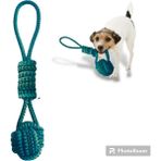 7-24 AVM Renkli Yıkanabilir Köpek Diş Ipi, Kemirme Oyuncağı, Halat Isırma Çekme Oyuncağı Büyük Boy - 50Y-Yeşil