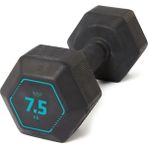 7.5 kg Kauçuk Altıgen Dambıl - Siyah - Vücut Geliştirme - 0,5 kg - Beyaz