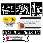 7 adet komik şiddet içeren çıkartma, Don't Touch My Car Sticker ilginç cümleler çıkartma