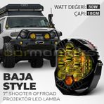 7" Baja Style Shooter Offroad Projektör Led Lamba