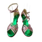 7 bantlı yeni model salsa baçata latin dansları 6 cm kadeh topuklu dans ve salon ayakkabısı PEMBE (EU Ayakkabı Beden Sistemi, Yetişkin, Sayısal, Orta, 39)