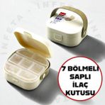 7 Bölmeli Saplı Çantalı -Taşınabilir Pratik Düzenleyici Hap Kutusu
