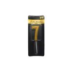 7 Cm Büyük Rakam Köşeli Mum Gold 7