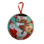 7 Cm Kardan Adam Ve Noel Baba Motifli Lüks Metal Ağaç Süsü İçine Hediye Konulabilr Top