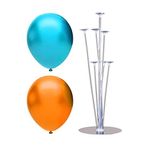 7 Çubuklu Balon Standı + 100 adet balon ( Açık Mavi - Turuncu )