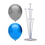 7 Çubuklu Balon Standı + 100 adet balon ( Gümüş, Koyu Mavi )