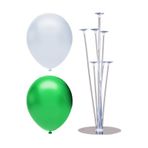 7 Çubuklu Balon Standı + 100 adet balon ( Koyu Yeşil - Beyaz )
