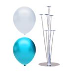 7 Çubuklu Balon Standı + 20 adet balon ( Açık Mavi - Beyaz )