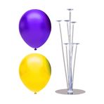 7 Çubuklu Balon Standı + 20 adet balon ( Mor - Sarı )