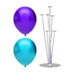 7 Çubuklu Balon Standı + 7 adet balon ( Mor - Açık Mavi )