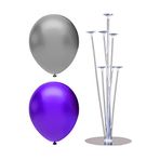 7 Çubuklu Balon Standı + 7 adet balon ( Mor, Gümüş )