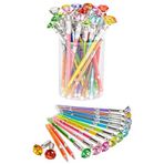 7 "ELMAS Şekilli Üst Çok Renkli Mürekkep JEL KALEMLER (24 PAKET) Yazma, Çizim, Notlar, Günlük Günlük, Scratchbook,