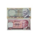 7. Emisyon 6, Emisyon 2 Adet Koleksiyon Eski Kağıt Para. Antika Para.