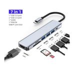 7 İn 1 Type C To Hdmı 4k 30hz Kablo Sd/ Tf Kart Okuyucu Usb3 0 2xusb2 0 Pd 87w Çevirici
