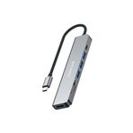 7 in 1 USC-C Hub Çoğaltıcı, Hızlı Veri Aktarımı, 3x Usb Girişi, 1x Type-C, 4K HDMI ve TF/SD Kart Girişi, Alüminyum Kasa, Fonksiyonel Yapı