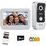 7 inç Dokunmatik Ekranlı Görüntülü Kapı Zili İnterkom Sistemi, WiFi 1080P Video Girişi, Kapı Kamerası, TUYA Akıllı Ev Video İnterkom Kapı Telefon Kiti (Kablolu) Villa Ev için