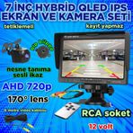 7 İNÇ QLED IPS EKRAN VE NESNE TANIMA SESLİ İKAZ BUZZER 170'' AÇILI PARK KAMERASI 12 V