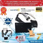 7 inç Su Geçirmez Dokunmatik Kayıtlı 4 Kamera Girişli 256 GB SD Destekli Monitör